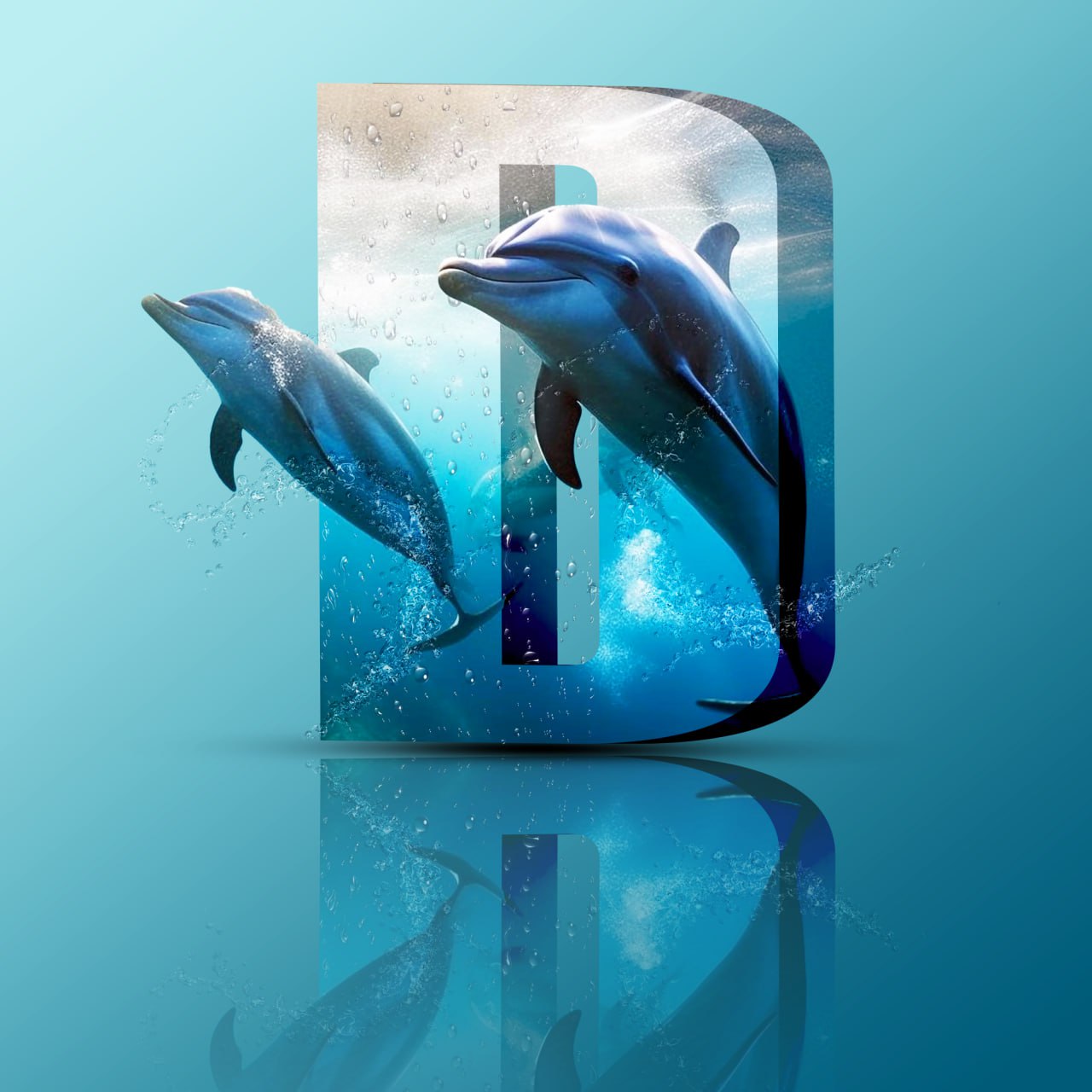 Фотошоп. Dolphins. lada-studio.com