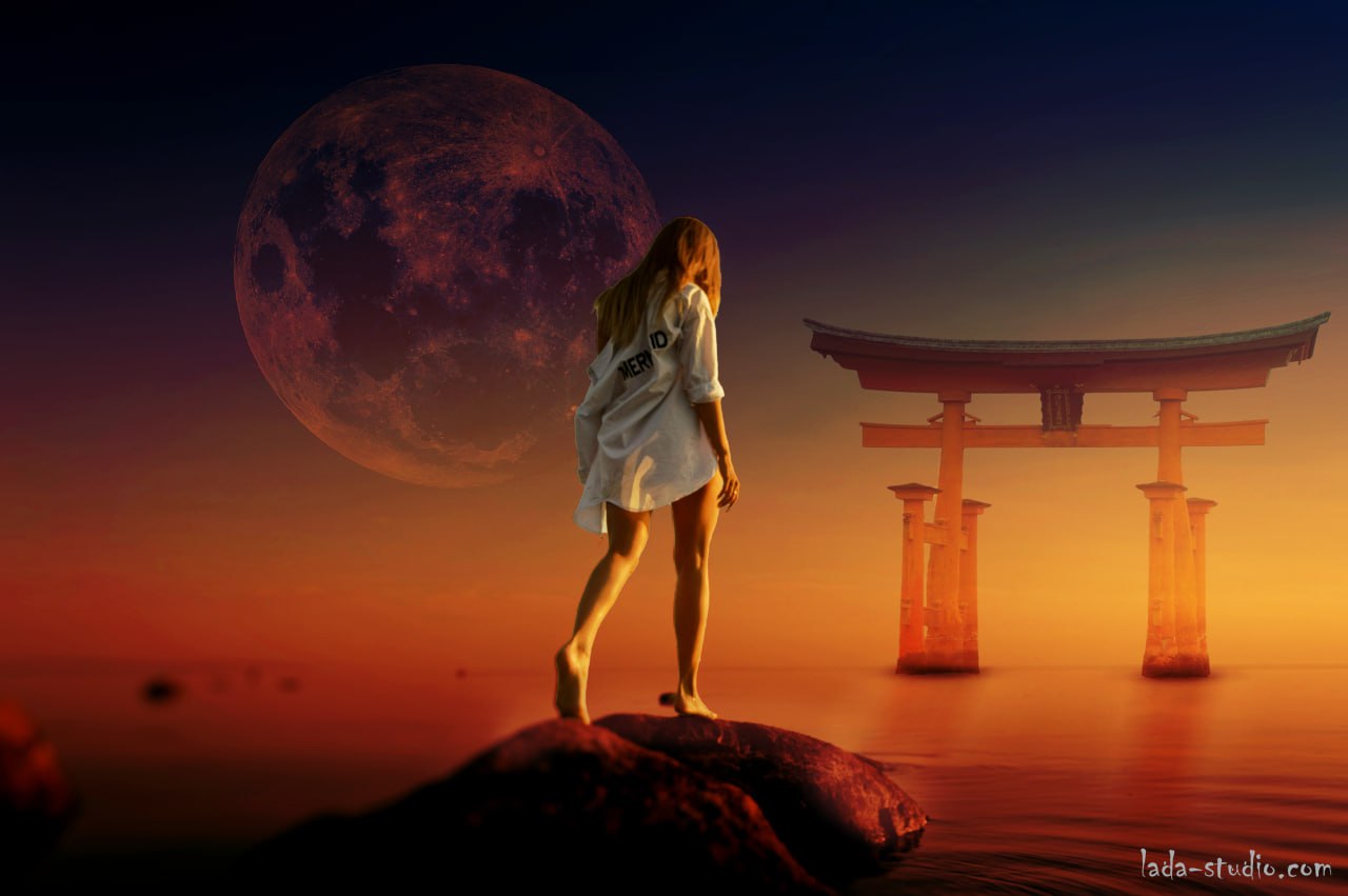 Photoshop. Torii Gate. lada-studio.com